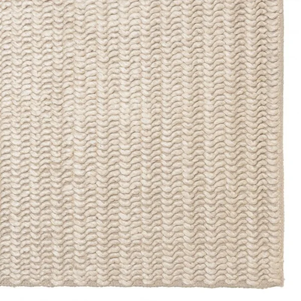 MACABANE Quentin - Tapis Rectangulaire 160x230cm En Laine Tissée Couleur Beige