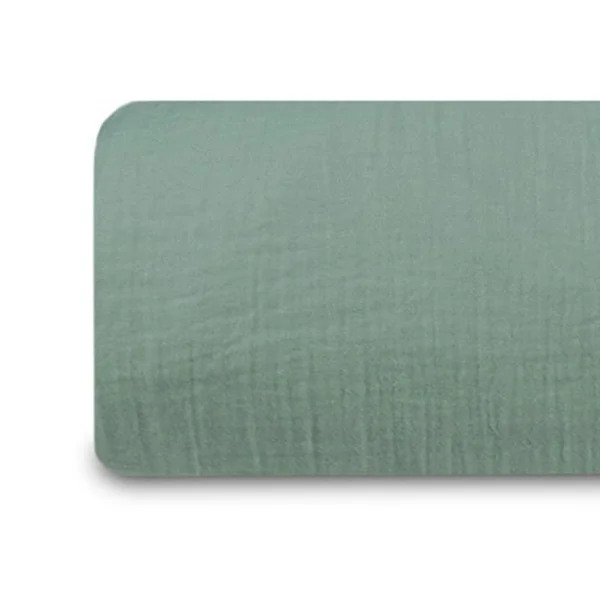MAISON AUBERTIN Drap - Housse Gaze De Coton Vert Sauge 160x200 Cm