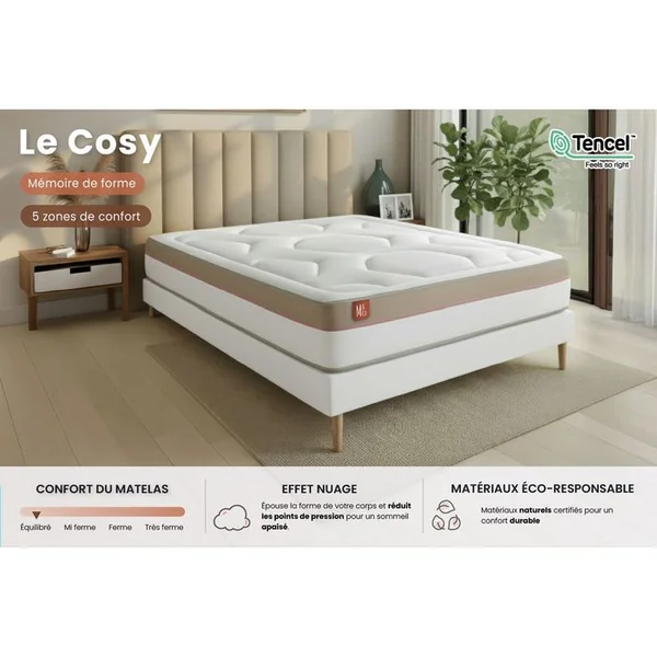 MARMOTTES & CO Matelas Mousse 140x190 Cm LE COSY - Epaisseur 30 Cm