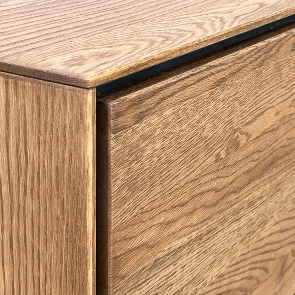 Meuble tv en bois de chêne brun et pieds obliques PALERME