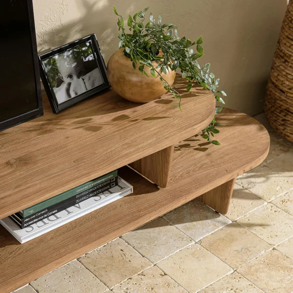 Meuble TV extensible et modulable en teck recyclé SWING