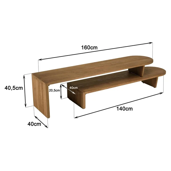Meuble TV extensible et modulable en teck recyclé SWING