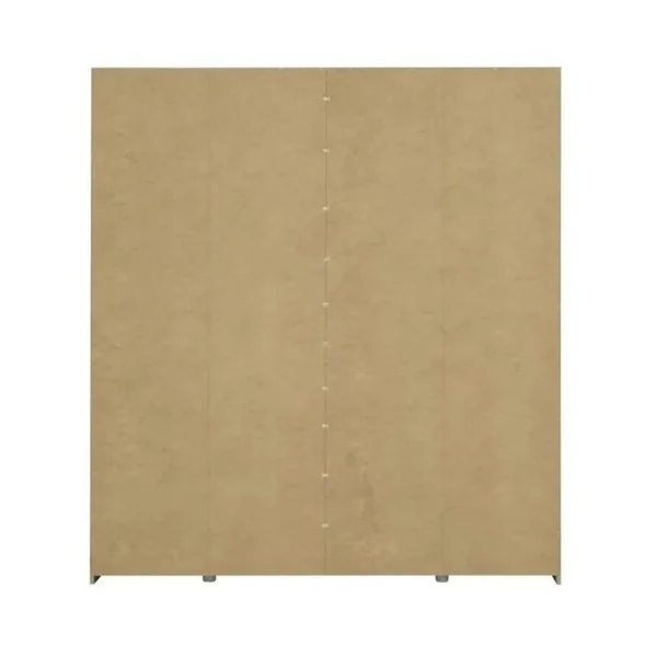 MEUBLETMOI Armoire 2 Portes Coulissantes 5 Tablettes Décor Chêne Miroir - Jeik