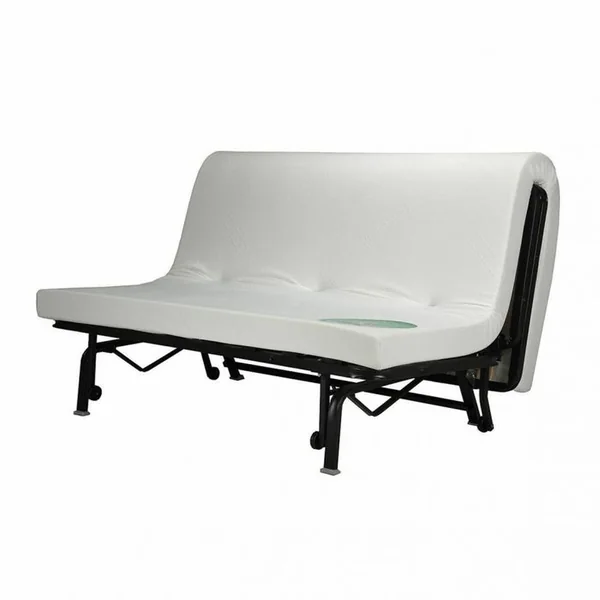 MEUBLETMOI Banquette Lit BZ 140x190 Cm Tissu Gris Foncé Et Matelas 12 Cm – Buzzy