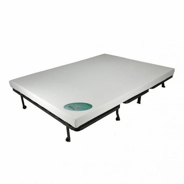 MEUBLETMOI Banquette Lit BZ 140x190 Cm Tissu Gris Foncé Et Matelas 12 Cm – Buzzy
