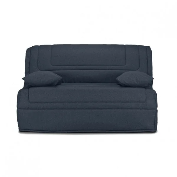 MEUBLETMOI Banquette Lit BZ 140x190 Cm Tissu Gris Foncé Et Matelas 12 Cm – Buzzy