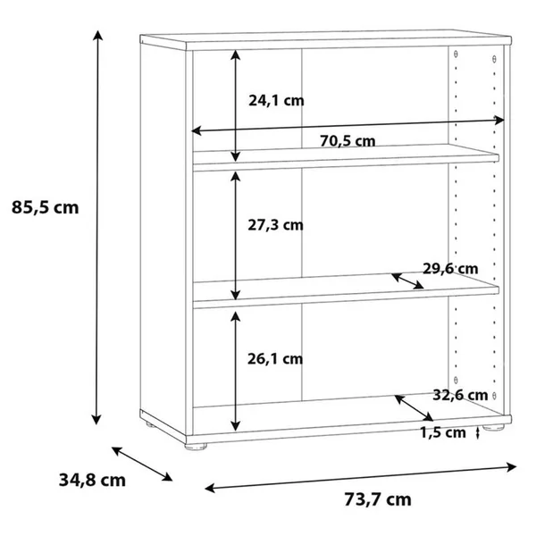 MEUBLETMOI Bibliothèque / étagère H. 86 X L. 74 Cm Décor Chêne Artisan - Maria