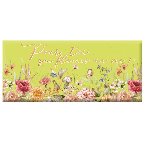 Mini tablette chocolat lait « Pour toi qui fleuris ma vie » Art Grafik - 30 g