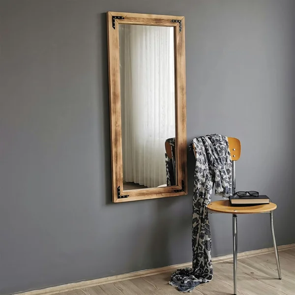 Miroir mural en bois clair - format vertical HILO