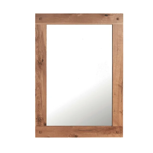 Miroir mural en bois naturel avec cadre épais - 110 cm FJORD