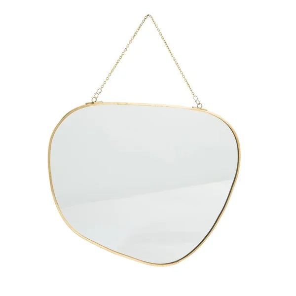 Miroir ovale cerclé laiton coloris bronze - 25 x 21 cm