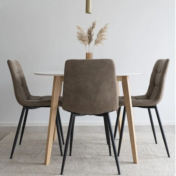 MOLOO DESIGN Svin- Chaise Vintage Marron Et Acier Noir (x2)