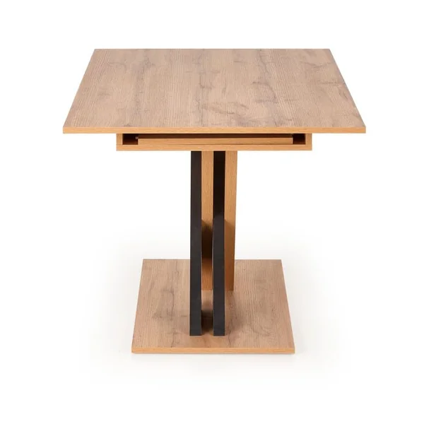 MSO Table De Salle à Manger Extensible Avec Pied Central Bicolore Et Plateau Aspect Chêne Apodis