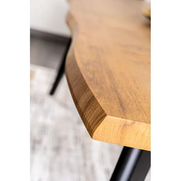 MSO Table Design Extensible Métal Noir Et Chêne Vernis 150cm Meno