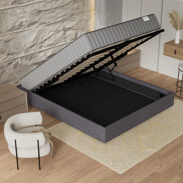 NOVEMBER SLEEP Ensemble 120x190 cm, Lit coffre + Matelas mousse, ép.16cm, accueil mémoire de forme