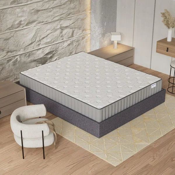 NOVEMBER SLEEP Ensemble 120x190 cm, Lit coffre + Matelas mousse, ép.16cm, accueil mémoire de forme