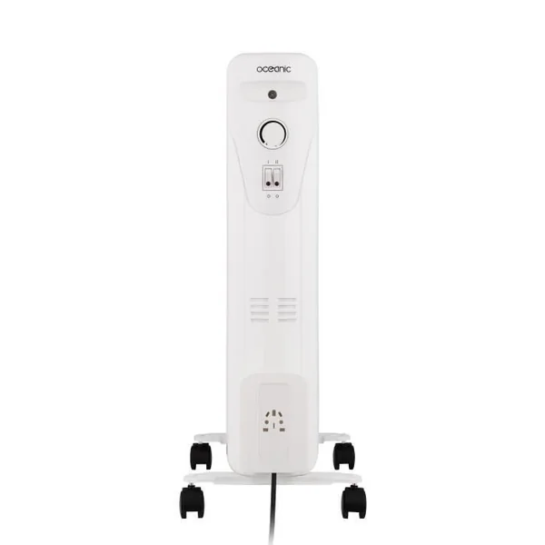 OCEANIC Radiateur Électrique Bain D'huile - 1500 W - 3 Puissances - 7 Éléments - Blanc - Mobile