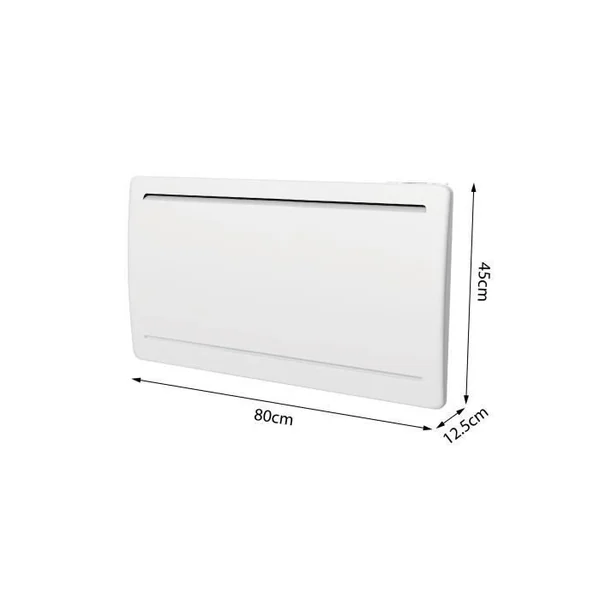 OCEANIC Radiateur Électrique Fixe À Inertie Sèche Céramique 1500w Rubis - Design Galbé - Blanc - Nf