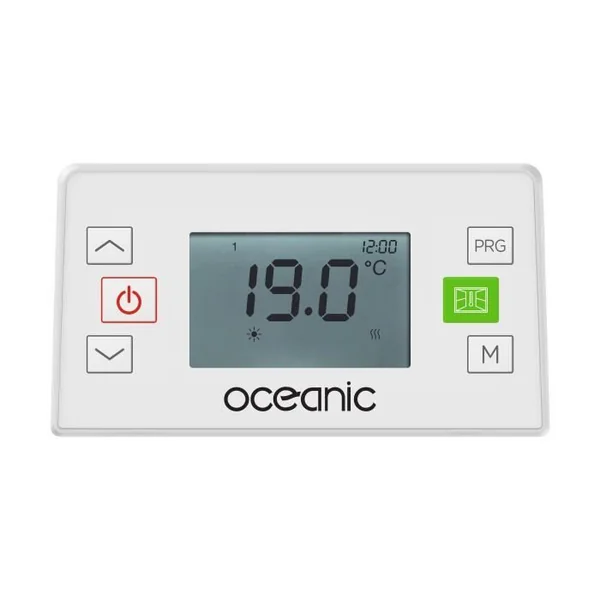 OCEANIC Radiateur Électrique Fixe À Inertie Sèche Céramique 1500w Rubis - Design Galbé - Blanc - Nf