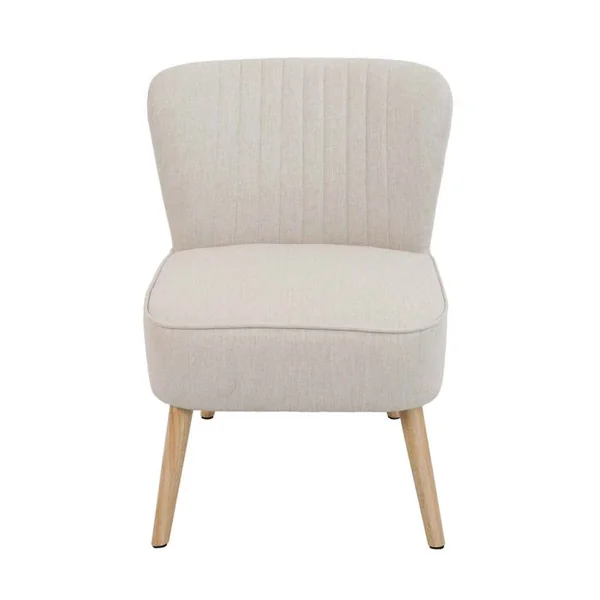 OVIALA Lot De 2 Fauteuils Style Crapaud En Tissu Beige Madison