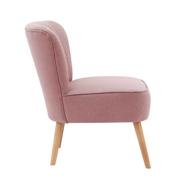 OVIALA Lot De 2 Fauteuils Style Crapaud En Tissu Rose Madison