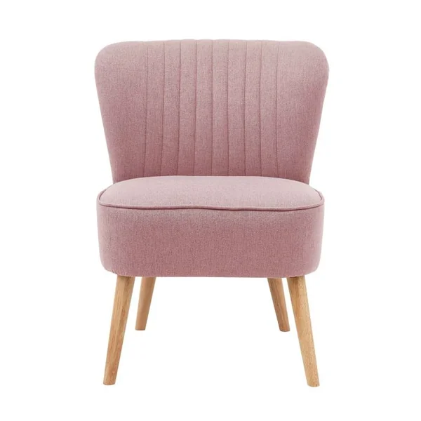 OVIALA Lot De 2 Fauteuils Style Crapaud En Tissu Rose Madison