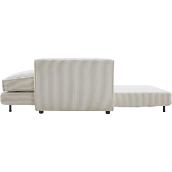 PALOZI SOFA Canapé Droit Convertible En Velours Côtelé "grenelle" - 2 Places - Beige