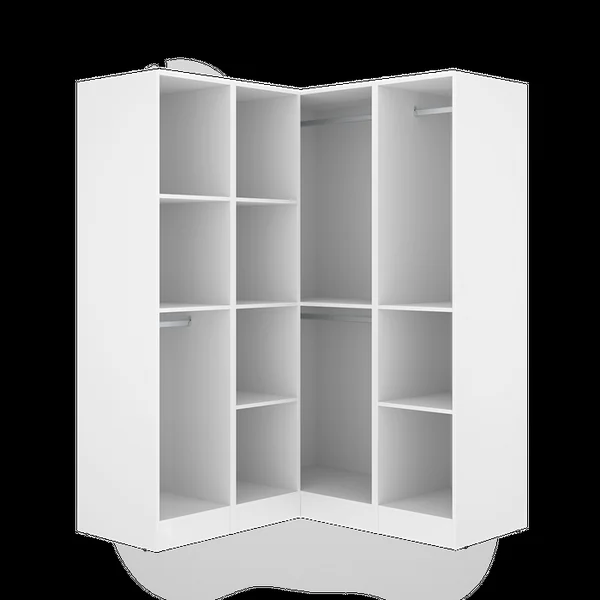 PEGANE Armoire D'angle Placard De Rangement à 4 Portes Battantes, Coloris Blanc