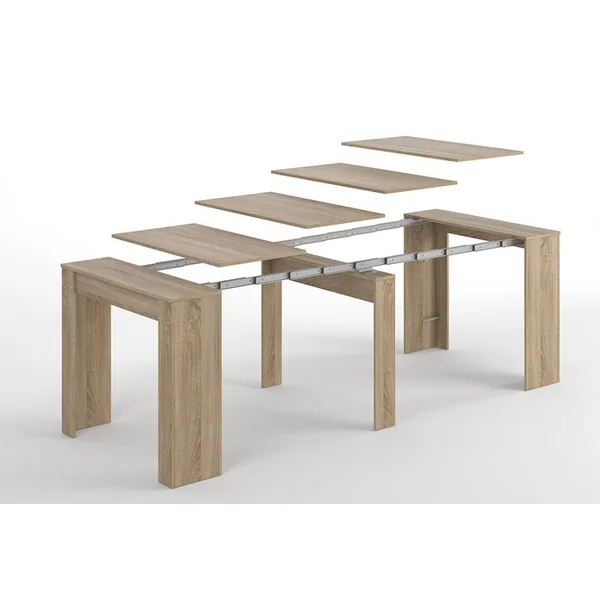 PEGANE Console Extensible Coloris Chêne Canadien - Dim : 90 X 78 X 50 - 235 Cm