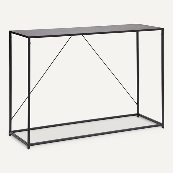PEGANE Table Console En Métal Noir - Longueur 120 X Profondeur 40 X Hauteur 85 Cm