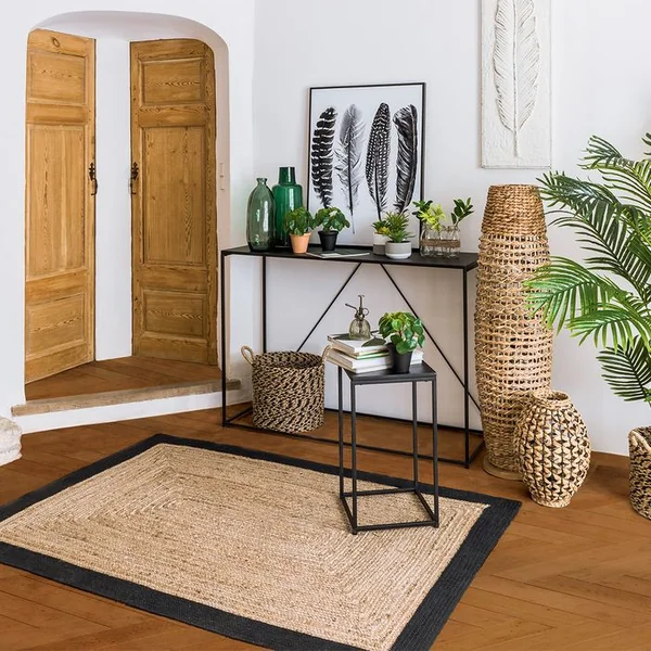 PEGANE Table Console En Métal Noir - Longueur 120 X Profondeur 40 X Hauteur 85 Cm