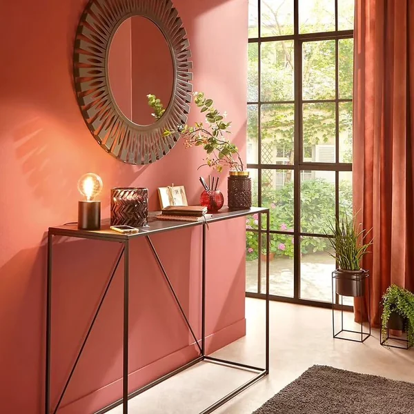 PEGANE Table Console En Métal Noir - Longueur 120 X Profondeur 40 X Hauteur 85 Cm