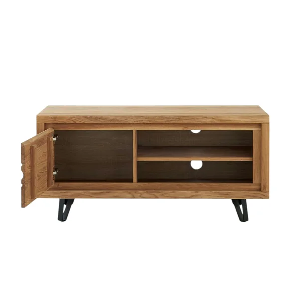 Petit meuble tv en bois avec rangement - motif frise ROSETO