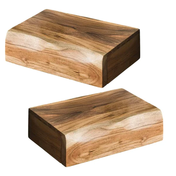 Petite table de chevet murale en bois clair 1 tiroir (lot de 2) MELBOURNE