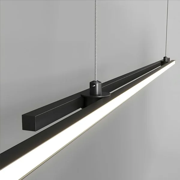 PIER IMPORT Suspension Design LED – Double Barre Noire Minimaliste Salem