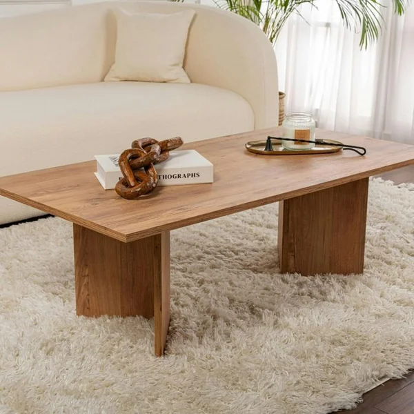 PIER IMPORT Table Basse Moderne Effet Bois De Pin - Pieds En V Marfa