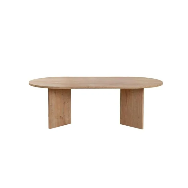 PIER IMPORT Table Basse Ovale Effet Chêne Clair - Pieds En V Marfa