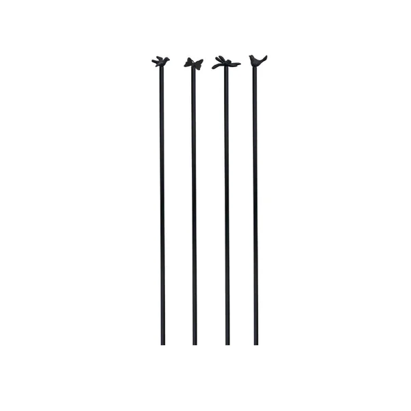 Piquet poteau Pratic décor varié pour extérieur coloris noir - 120 cm