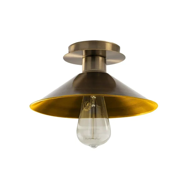 Plafonnier vintage métal brossé - intérieur or URLA