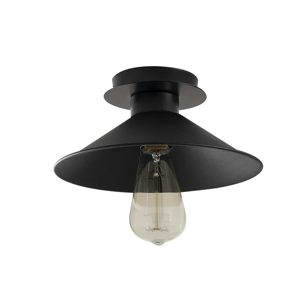 Plafonnier vintage noir - métal, forme conique URLA