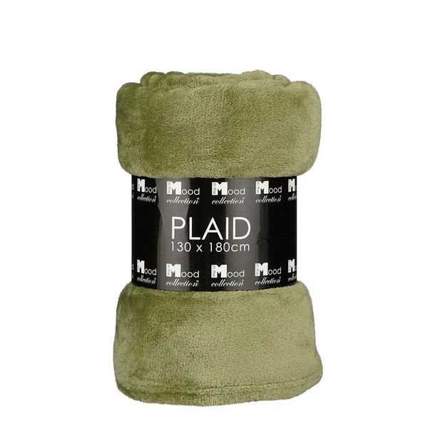 Plaid polaire vert clair en polyester Mica Famke - 180 x 130 cm