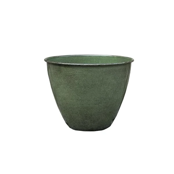 Pot coloris vert en métal recyclé Carama - 16 x 16 x 1 cm