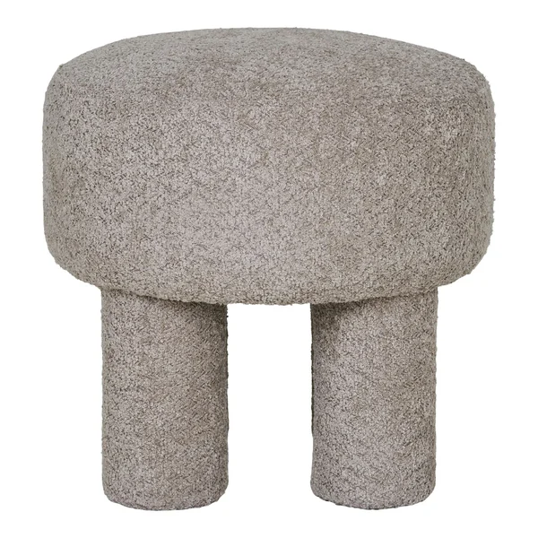Pouf de salon gris clair sur pieds BRUGES
