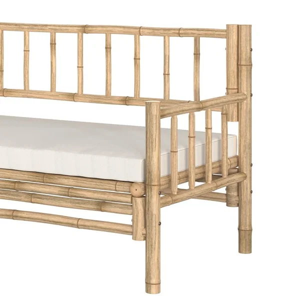 RENDEZ VOUS DECO Canapé De Jardin Blanc 3 Places En Bambou Naturel - Vadella