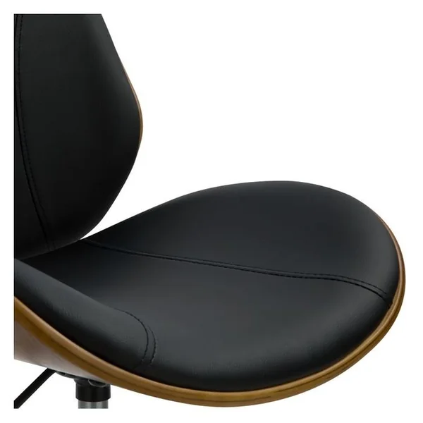 RENDEZ VOUS DECO Chaise De Bureau Pivotante En Bois En Pu Noir - Archie