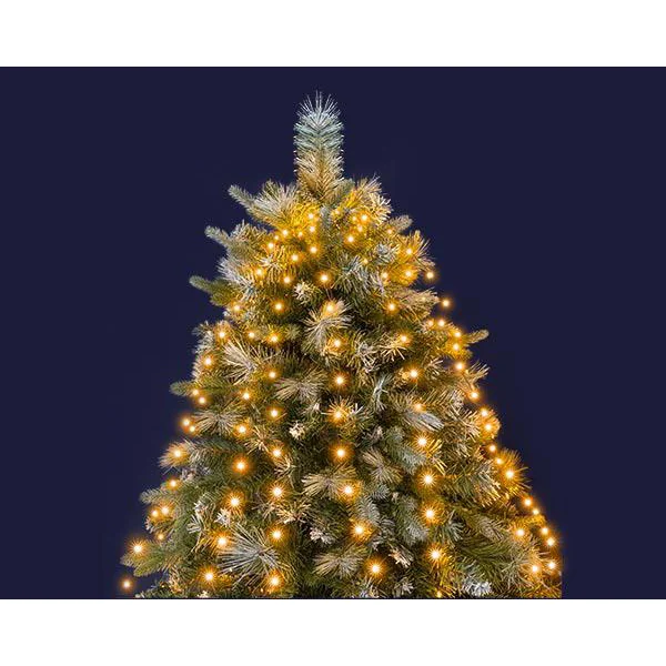 Robe de sapin lumineuse à 432 micro-LED ambre sur câble noir intérieur/extérieur - 1,80 m