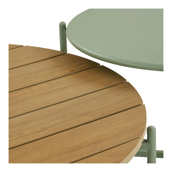 Salon de jardin 4 places avec tables basses, couleur verte MENDOZA