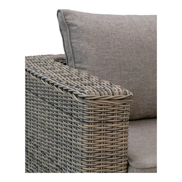Salon de jardin en rotin synthétique gris (8 éléments) MENDOZA