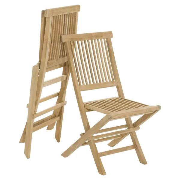 Salon de jardin en teck Table carrée 60 cm et 2 chaises Java pliantes SUMMER