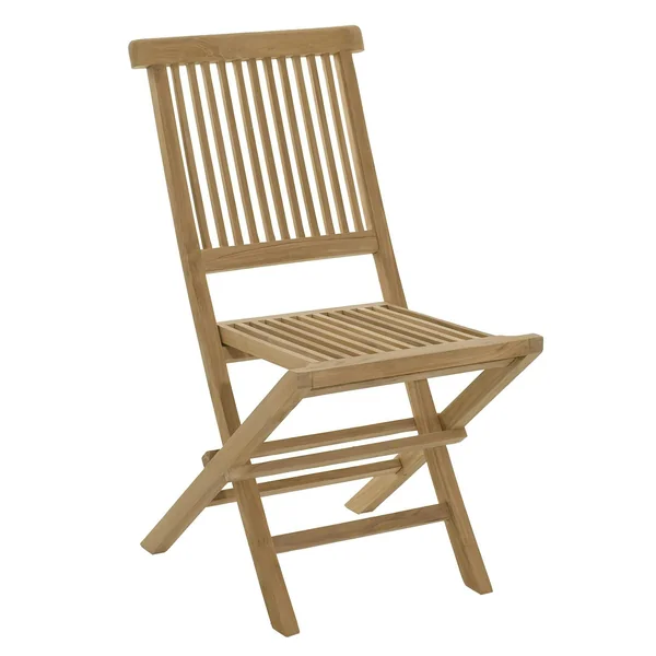 Salon de jardin en teck Table carrée 60 cm et 2 chaises Java pliantes SUMMER